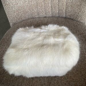 Vintage Rabbit Fur Hand Muff 1950s 9 X 8 White EUC